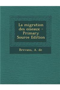 La migration des oiseaux