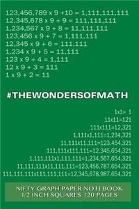 #WONDERSOFMATH Nifty Graph Paper Notebook 1/2 inch squares 120 pages