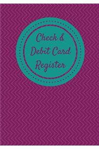 Check & Debit Card Register (BONUS Notes area/7 X 10 inches)