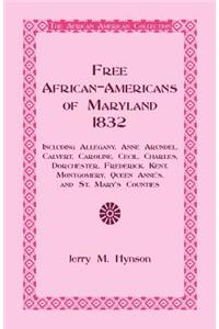 Free African-Americans Maryland, 1832