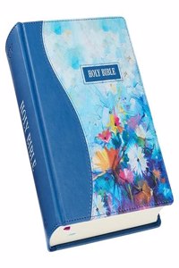 KJV Holy Bible, Note-Taking Bible, Faux Leather Hardcover - King James Version, Blue Floral Printed