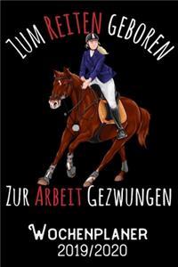 Zum Reiten geboren zur Arbeit gezwungen - Wochenplaner 2019 - 2020: DIN A5 Kalender / Terminplaner / Wochenplaner 2019 / 2020 18 Monate: Juli 2019 bis Dezember 2020 - Jede Woche auf 2 Seiten