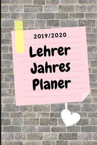 2019/2020 Lehrer Jahres Planer