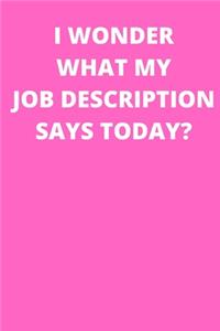 I Wonder What My Job Description Says Today_