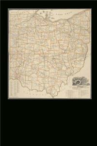 Vintage Railroad Map of Ohio from 1892 Journal: 150 Page Lined Notebook/Diary