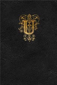 Old English Monogram Journal - Letter U