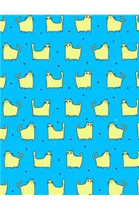 My Big Fat Journal Notebook For Cat Lovers Funny Cat Pattern In Blue