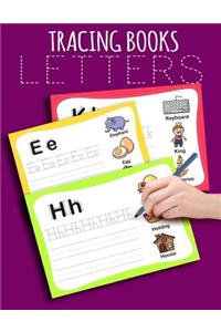 Tracing Books Letters: Letter Tracing Practice Book For Preschoolers, Kindergarten (Printing For Kids Ages 3-5)(5/8" Lines, Dashed)