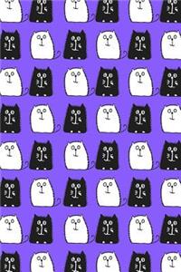 Bullet Journal Notebook for Cat Lovers Black and White Cats in a Row 8