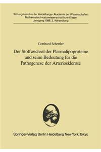 Stoffwechsel Der Plasmalipoproteine Und Seine Bedeutung Für Die Pathogenese Der Arteriosklerose