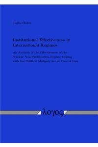 Institutional Effectiveness in International Regimes