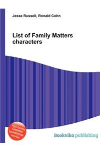 List of Family Matters Characters