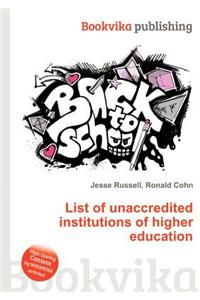 List of Unaccredited Institutions of Higher Education