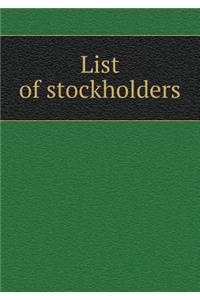 List of Stockholders