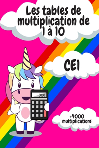 Les tables de multiplication de 1 à 10 - CE1