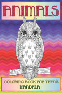 Mandala Coloring Book for Teens - Animals