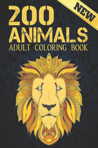200 Animals Adult Coloring Book