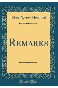 Remarks (Classic Reprint)