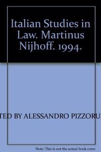 Italian Studies in Law: Vol. II: A Review of Legal Problems