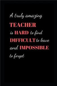 A truly amazing Teacher is hard to find difficult to leave and impossible to forget