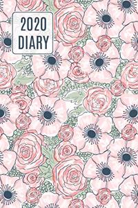 2020 Daily Diary Journal, Pink Flowers