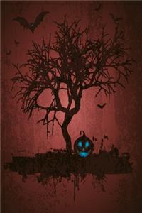 Tree with pumpkin notebook red