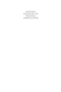 Elsevier's Dictionary of Technical Abbreviations