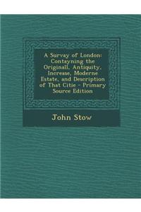 A Survay of London: Contayning the Originall, Antiquity, Increase, Moderne Estate, and Description of That Citie - Primary Source Edition