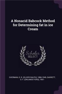 Nonacid Babcock Method for Determining fat in ice Cream