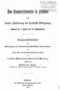 Kommerzienwesen in Franken und dessen Förderung im Hochstift Würzburg während der 1. Hälfte des 18. Jahrhunderts