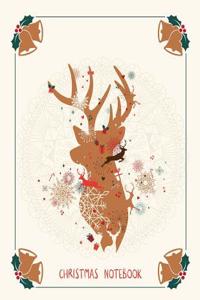 Christmas Notebook: Christmas Journal & Diary with Mandala Reindeer Design
