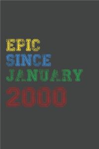 Gift Idea Epic Since 2000 Notebook Vintage Birthday Gift Idea