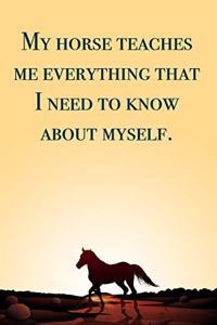 A horse doesn't care... blank lined notebook - journal - Horse quote (6x9 inches) with 100 Pages
