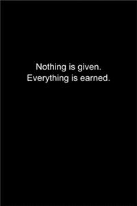 Nothing is given. Everything is earned.