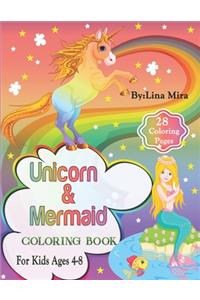 Unicorn and Mermaid Coloring books