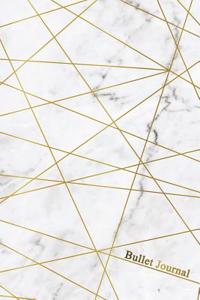 Bullet Journal: Marble + Gold Trendy Journal - 120-Page 1/2 Inch Dot Grid Notebook- 6 X 9 Marble & Gold Perfect Bound Softcover