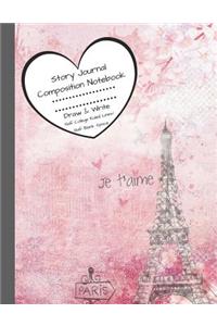 Story Journal Composition Notebook Draw & Write Half College Ruled Lines Half Blank Space: Combined Note and Sketch Workbook Top & Bottom