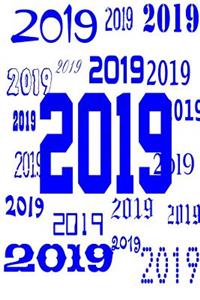 2019 Weekly Planner Blue White 134 Pages