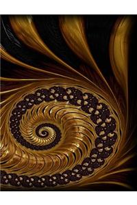 Spiral Endless Gold Fractal Notebook