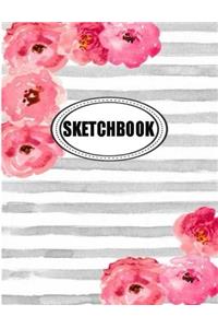 Sketchbook : Flower bg 01: 120 Pages of 8.5 x 11 Blank Paper for Drawing, Doodling or Sketching (Sketchbooks)