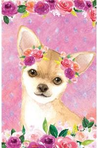 Bullet Journal for Dog Lovers Fawn Chihuahua in Flowers