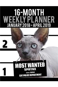 2018-2019 Weekly Planner - Most Wanted Sphynx
