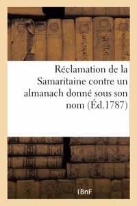 Réclamation de la Samaritaine Contre Un Almanach Donné Sous Son Nom