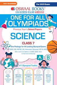 Oswaal One For All Olympiad Previous Years' Solved Papers, Class-7 Science Hardcover Book (For 2023 Exam)