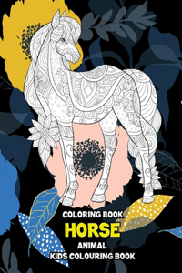 Coloring Book Animal - Kids Colouring Book - Horse