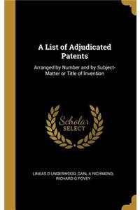 List of Adjudicated Patents