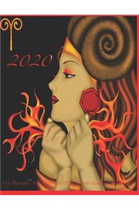 2020 Firey Beautiful Aries 2019-2020 18 Month Academic Year Planner