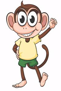 Happy Standing Monkey Blank Lined Notebook