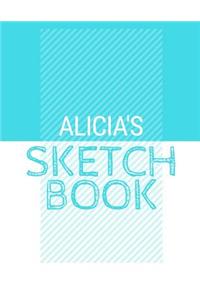 Alicia's Sketchbook: Personalized blue sketchbook with name: 120 Pages