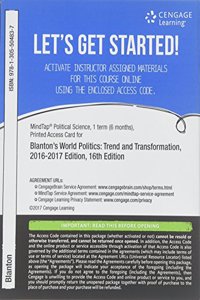 Mindtap Political Science, 1 Term (6 Months) Printed Access Card for Blanton/Kegley's World Politics: Trend and Transformation, 2016 - 2017, 16th